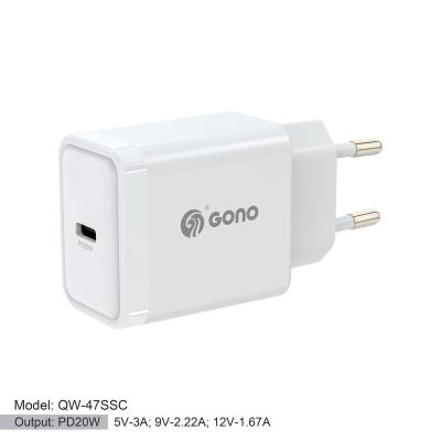 China 2021 High Speed ​​Smart Phone Accessories 20W USB C Power Adapter EU Plug Fast Fast Charger for iphone 12 for sale