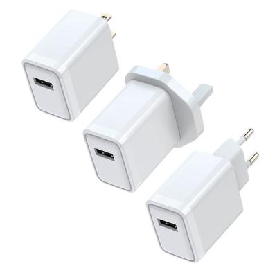 China Android EU/UK/US/AU High Speed ​​Portable Mobile Phone Mini 18W QC3.0 Mobile Single Left Plug Wall Fast Charging Charger Quickly for sale