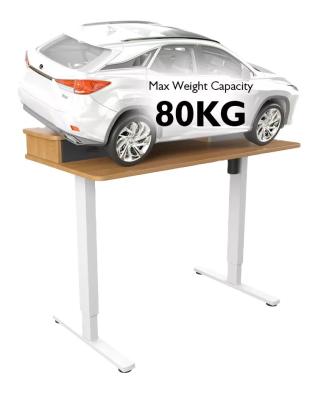 China (Size) AUKI 120X60 Adjustable Table Sit Stand Electric Desk Design Single Motor With Double Drawers for sale