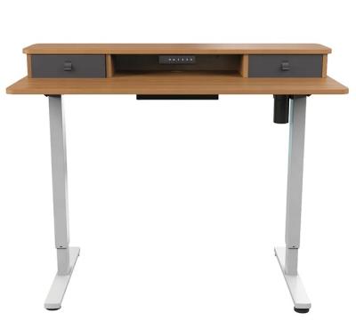 China (Size)AUKI 120X60 Motor Sit Stand Electric Desk With Double Drawers Adjustable Table Heavy Duty Single Desk for sale