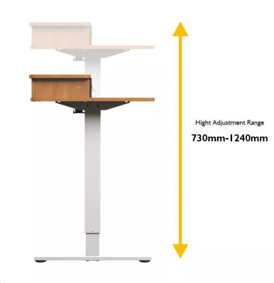 China (Size) AUKI Desk Adjustable Double Drawers With Single Motor Electric Standing Desk Design With 120X60 Wood Table Top for sale