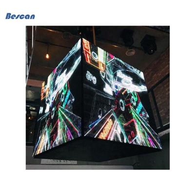 China Indoor High Full Color 3D Pixel Can Be Customized P4 LED Display Cube Advertising Display for sale