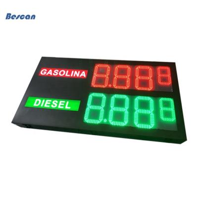 China Gas station 20 inch 888.8 gas station led signs/gas station pylon sign red color/remote control programmable led sign for sale