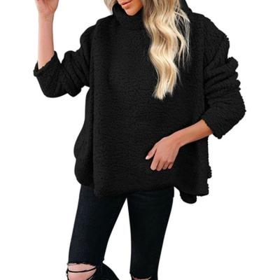 China Wholesale Women's Fashion Winter Breathable Loose Fiber Loose Sweater Plus Size Lady's Pullover Warm High Collar for sale