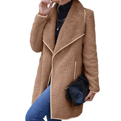 China Women's Double Side Anorak Loose Casual Large Lapel Mid Length Mid Length Anti-Shrink Coat for sale