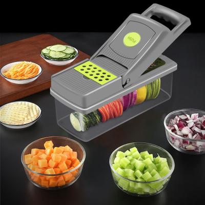 China Kitchen Instruments Cheese Shredder Grater Food Cutter 14 In 1 Multifunctional Fruit Vegetable Onion Chopper Slicer Dicer for sale