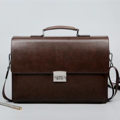 China High Quality Large Capacity Business Bag Men Briefcase Password Lock Shoulder Messenger Bag Horizontal Shoulder Bag Men for sale