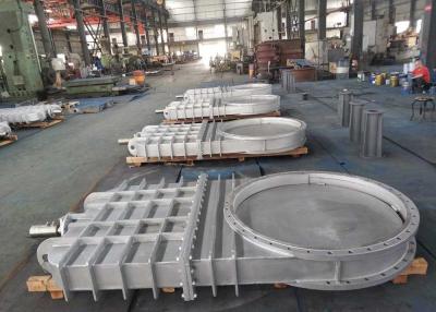 China Válvula de puerta asentada metal del sentido de chorro del doble DN1200, presión 1.0-2.5MPA de la válvula de puerta del acero inoxidable en venta