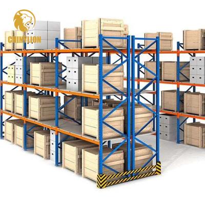 China Heavy Duty Corrosion Protection Assembled Warehouse Deep Pallet Double Stretching Longspan Shelving Industrial Metal Storage Racks for sale