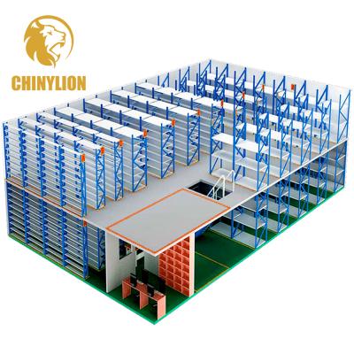 China Corrosion Protection Heavy Duty Steel Warehouse Rack Racking Tiered Support Mezzanine Floor for sale