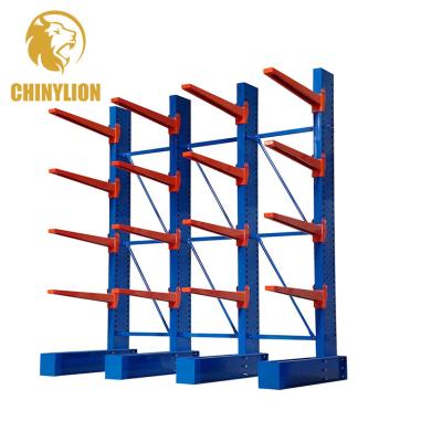 China Corrosion Protection Powder Coated Double Side Industrial Heavy Duty Cantilever Metal Shelf Storage Rack for sale