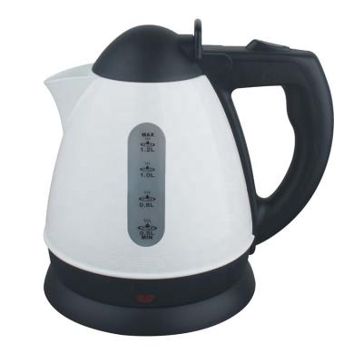 China Low Wholesale Price 360 ​​Degree Rotation Cheap Plastic Electric Kettle With Window 1.2 Liter For Home for sale