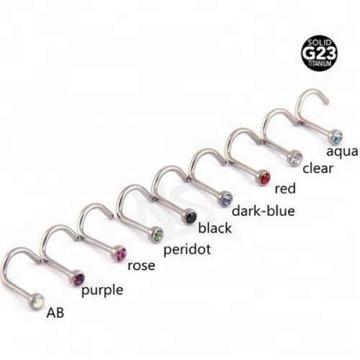 China FASHIONABLE Titanium Gem Nose Rings Nose Rings Studs for sale