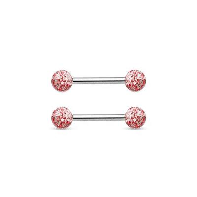 China FASHIONABLE Grade 23 Solid Titanium Ball Glitter Nipple Rings Barbell for sale