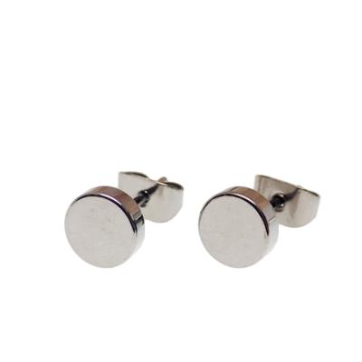 China FASHIONABLE Implant-grade titanium flat disc earring titanium around disc stud earrings for sale