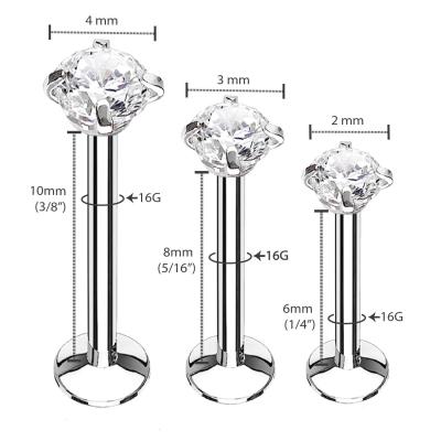 China FASHIONABLE Zircon Round Labret Set Fork Piercing Jewelry for sale