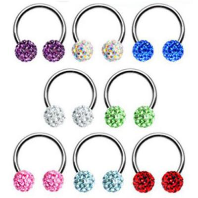 China Fashion Crystal Balls Circular Horseshoe Body Jewelry Multi Perforation for sale