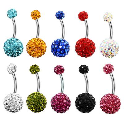 China Fashion rhinestone ball navel piercing for sale