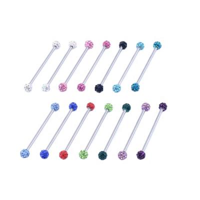 China FASHIONABLE Multi Bar Barbell Crystal Industrial Bar Ear Piercing Surgical Steel for sale