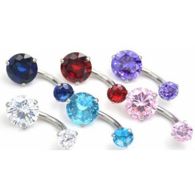 China FASHIONABLE Round Fork Set Zircon Belly Button Rings Piercing Jewerly for sale