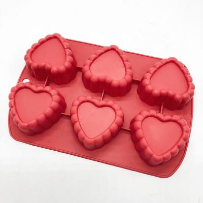 China Amaozn Saleing heart-shaped silicone baking mold silicone ice cream viable hot non-stick mold tray chocolate mold for sale