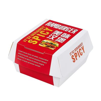 China Clam Hamburger Box Rectangle Biodegradable Paper Meat Disposable Meat Cardboard Hamburger Takeout Box for sale