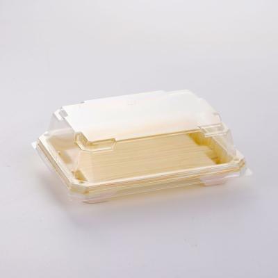 China Disposable Disposable Disposable Environmentally Friendly Fast Food Packaging Sushi Exquisite Printing Plastic Box for sale