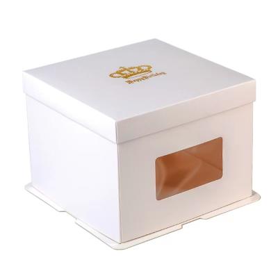 China Factory direct sales wholesale biodegradable plain white paper cake box with window for sale