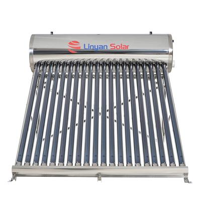 China LINYAN Hotel Heat Pipe Stainless Steel Water Heater Non-pressure Solar System Electronic Tube Solar Hot Water For Home for sale