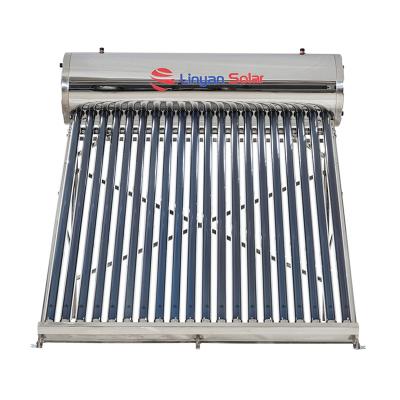 China Hotel LINYAN High Efficiency Bolier Solar Water Heater System Stainless Steel Compact Low Pressurized Vacuum Tube Solar Water Heater for sale