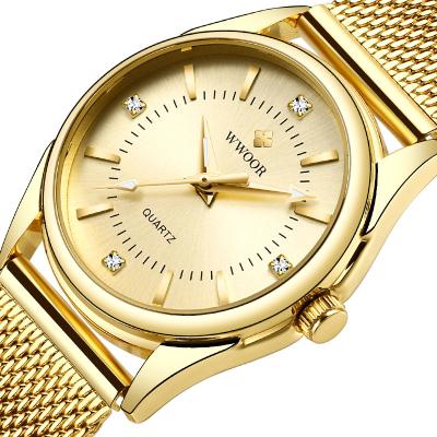 China WWOOR 8852 Women's Quartz Watch Gold Stainless Steel Mesh Strap Waterproof Wristwatch Supplier Watch Water Resistant for sale