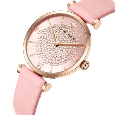 China Luxury WWOOR Large Capacity Diamond Brand Mini Women Watch Water Resistant With Quartz Movement for sale