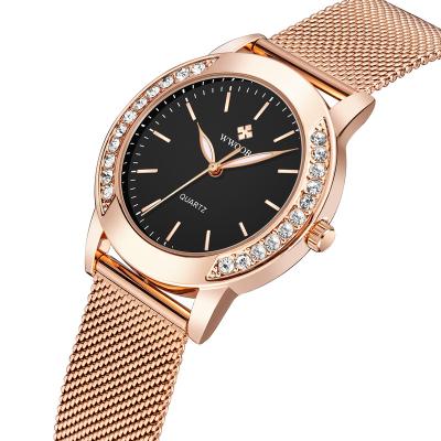 China Non-specific fashion Reloj de mujer de Diamond Watch Stainless Steel Mesh new style quartz wristwatches women WWOOR watches 8877 new for sale