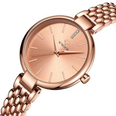 China Non-Specific WWOOR 8865 Ladies Watch Stainless Steel Reloj de mujer Rose Gold Watches Fashion Dress Quartz Luxury Wristwatches for sale