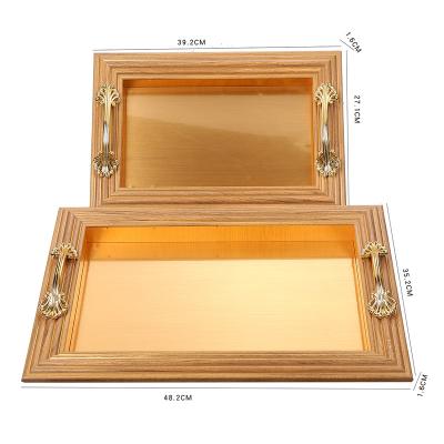 China Home.Restaurant.Bar.Hotel.Super Markets Tb-11 Promotions Household Wholesale Hotel Restaurant Food Tray With Handle Serving Tray Sets Flat Base Tray for sale