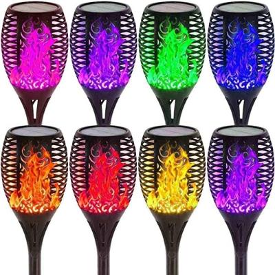 China Solar Garden Theme Park Torch Flashing Light Flame Lights 7 Colors Changing Landscape Decoration Lighting for Patio Yard Lawn Walkway for sale