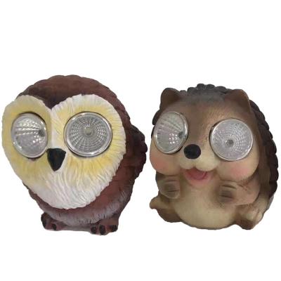 China Yard Garden Animal Figurines with LED Light Owl Decorations, Turtle and Snail Garden Statues Resin Outdoor Decor and Home Decor for sale