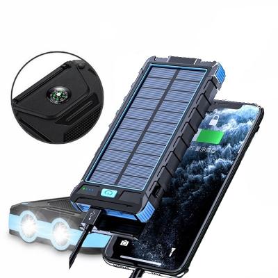 China Outdoor Solar Power Bank 10000mAh LED Light Mobile Phone Charger Latest Support Fast Private Mold Waterproof Portable Solar Power Bank for sale