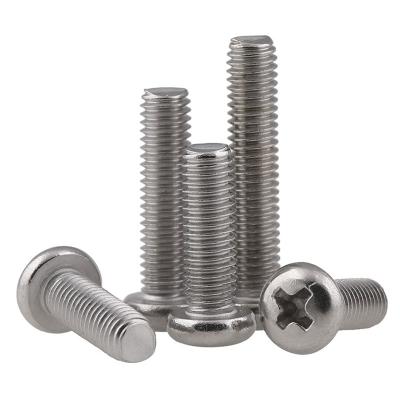 China GB818 Pan 304 /316 Stainless Steel Cross Phillips Round Pan Head Screw Bolt 1.6 M2 M2.5 M3 M4 M5 M6 M8 M10 for sale