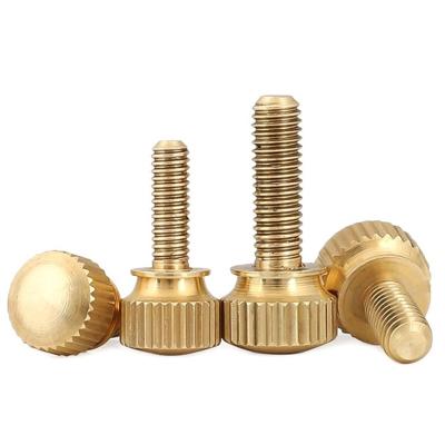 China M3 M4 M5 M6 Flat Hand Tighten Knurled Screws Brass Copper Twist Knurled Bolts Computer Chass Bolt Thumb Screw for sale