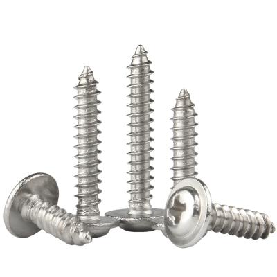 China 304 Stainless Steel Phillips Recessed PWA Round Cross Head With Washer Self Tapping Screw M1.4 M1.7 M2 M2.3 M2.6 M3 M4 M5 for sale