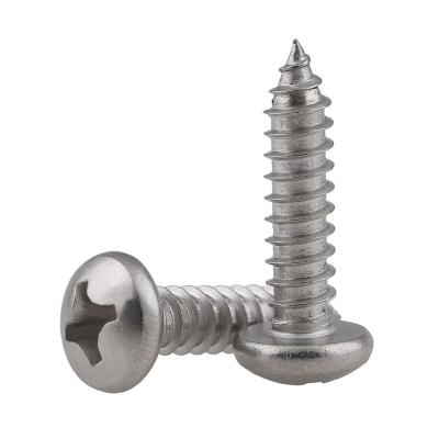 China Cross Recessed Tapping Screw M1.4 M1.7 M2 M2.2 M2.6 M3 M3.5 M4 M5 Stainless Steel Phillips Pan Round Head Self Pan Micro Small 304 for sale