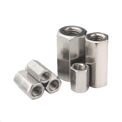 China Heavy Industry M3 M4 M5 M6 M8 M10 M12 M14 M16 M18 M20 Galvanized Stainless Steel 304 Hex Rod Coupling Nuts Connection Thread Hex Nut Long for sale