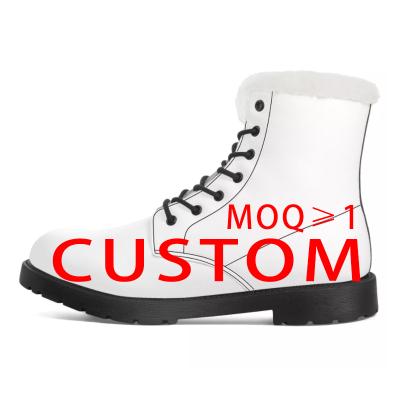 China Other Dropshipping MOQ 1 Pair OEM Custom Shoes 3D Printing LOGO Women Winter Boots High Tops Mens Casual Plush Boots Customized for sale