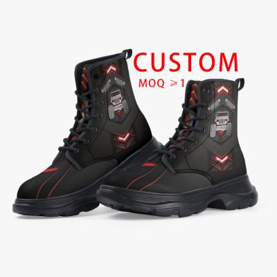 China Other Custom 3D Printing Service OEM Shoes Customized LOGO Pattern Printed Height Increasing High Top Casual Men's Women's Boots for sale