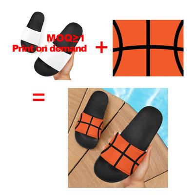 China CUSHIONING Custom Logo Slippers 3D Printing DIY EVA Slides Casual House Beach Swimming Pool Men's Custom Sandals Men's OEM Image Women's Slippers for sale