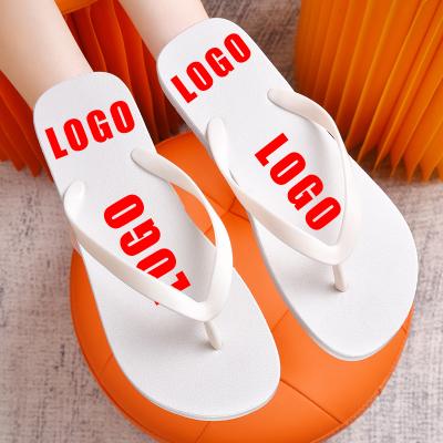 China CUSHIONING Customized LOGO Slide Mens PVC Slipper Flip Flops Slippers Custom Logo Slide New Style OEM Simple Custom Women's Flip Flops Men's Slippers for sale