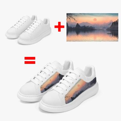 China Fashion Trend MOQ 1 Dropshipping Customized 3D Printing Men's Casual Shoes Women OEM LOGO Custom Shoes Fashion Sneakers Walking Style Shoes for sale