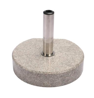 China Traditional Outdoor Furniture Gray Garden Umbrella Base With Wheel Granite Round Patio Umbrella Holder for sale