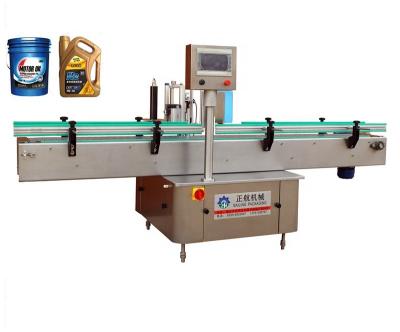 China Automatic food oil jar bucket labeling machine bucket labeling manufactures water bottle labeling machine price for sale